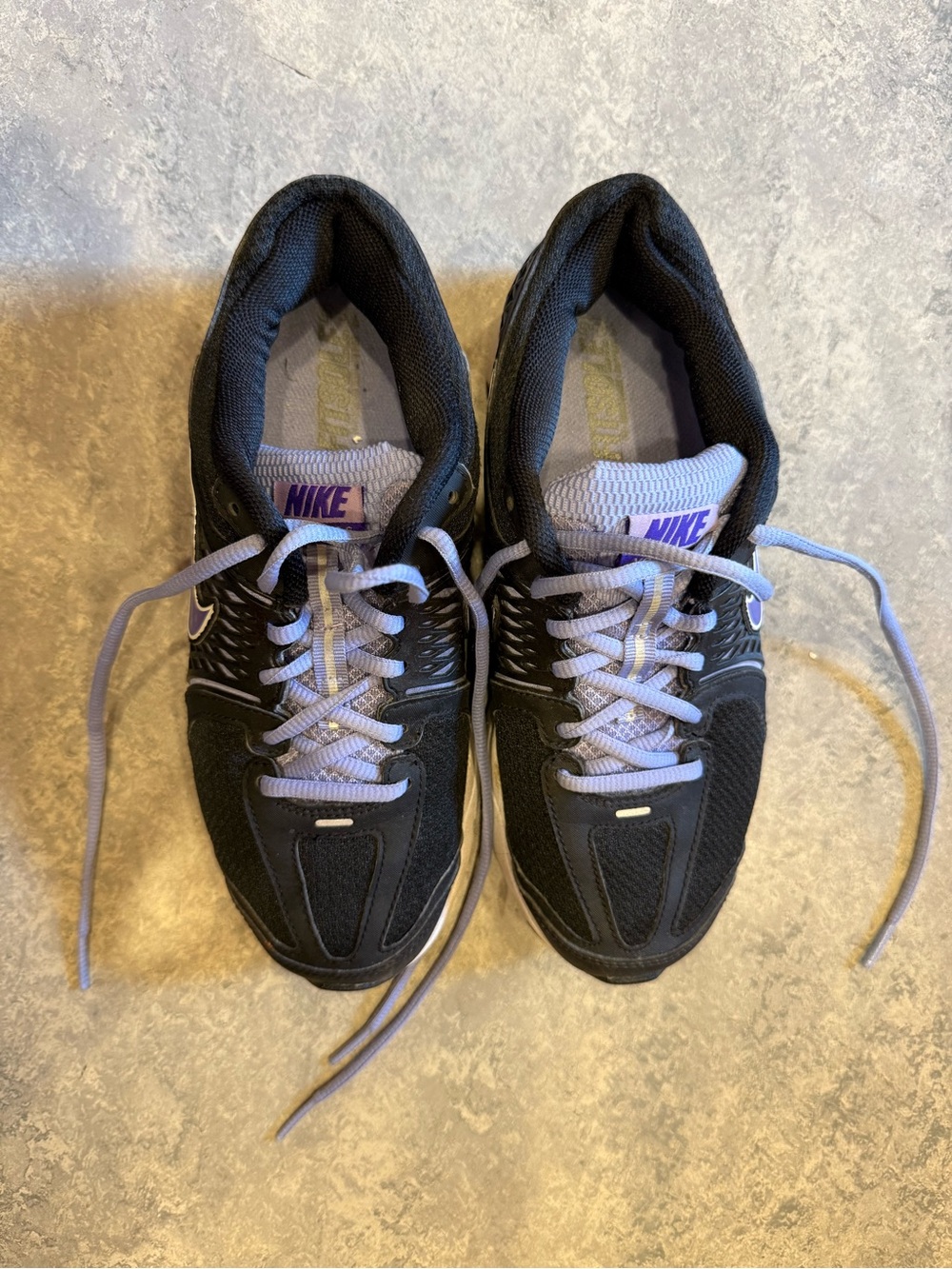 Nike Black Trainers with Light Purple